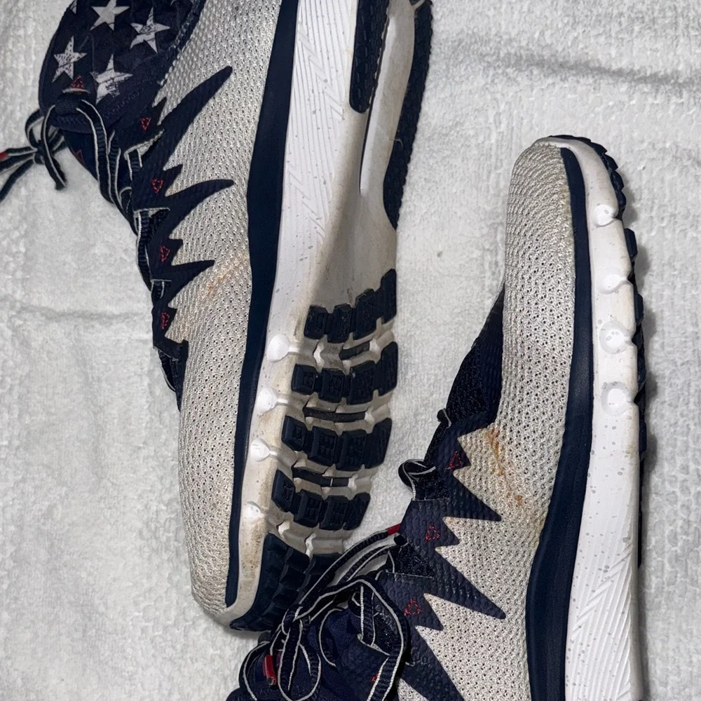 Under Armour Project Rock Delta Charged Navy and White Star Sneakers - Picture 8 of 8